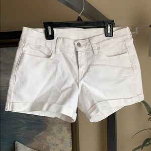 White denim shorts